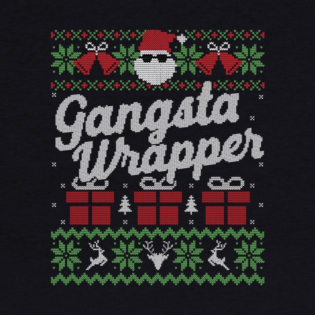 Ugly Christmas Sweater Gangsta Wrapper Santa by HolidayoftheWeek